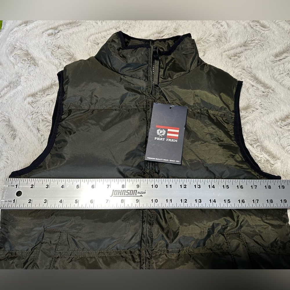 Phat Farm Puffer Vest Green Size Small NEW - Picture 9 of 9